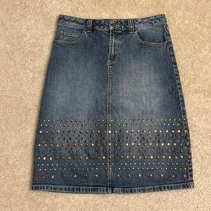 Michael Kors Denim Studded Skirt
